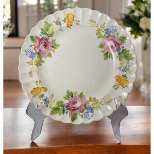 Vintage Corinthian By Sebring Rapture K No Line Luncheon Plate Floral Print USA